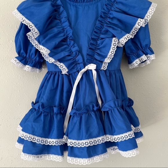 Vintage Kandy Ann Cobalt Blue With White Lace Trim Size 3T - Picture 2 of 6